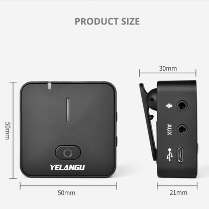 YELANGU MX5 Portable Lavalier Microphone Interview Recording Wireless Mic for Smartphone PC DSLR Camera