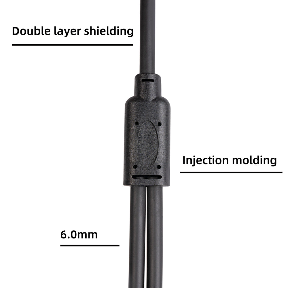 TC194BLY202 1m 3.5mm Male to Dual 6.35mm Male Jack Audio Cable for Mixer/Recording Equipment