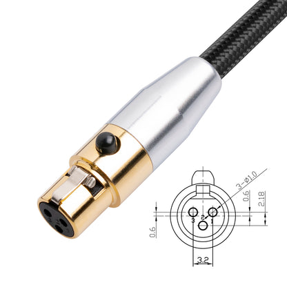 SA119GXK108BU 5m Mini XLR Female to XLR Male Cable 24K Gold Plated Microphone Audio Adapter Cable