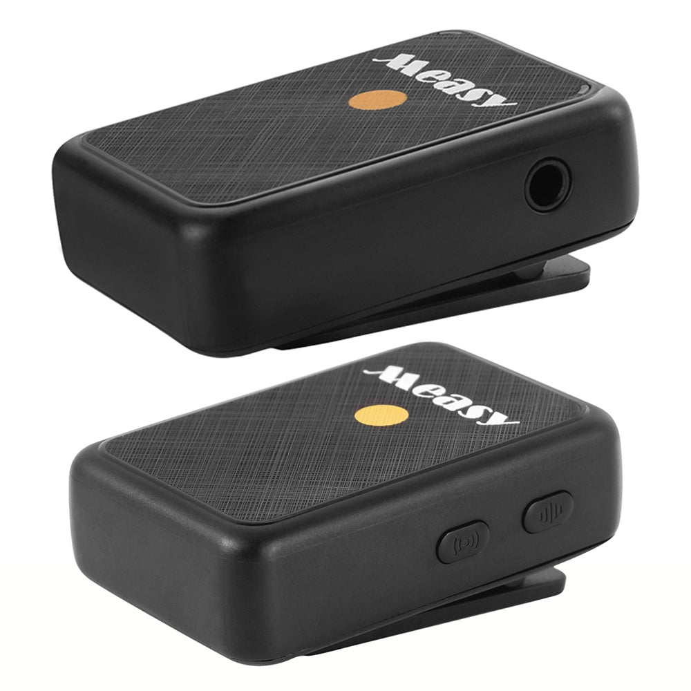 MEASY V81 2.4G Wireless Recording Microphone Lavalier Wireless Mic Intelligent Active Noise Reduction Transmitter Receiver Recorder for Live Streaming, Interview