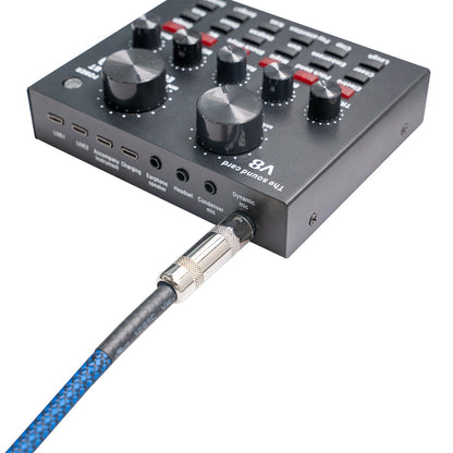 TC048BL 10m Dual Straight Head 6.35mm Male to Male 22AWG Audio Cable Speaker Electric Guitar Sound Card Microphone AUX Line