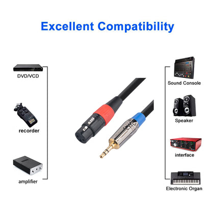 TC194BUXK107-03 0.3m 3.5mm Male to XLR 3Pin Female Adapter Converter Cable
