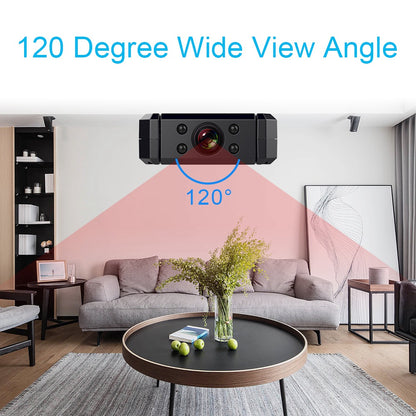 MD90S 1080P HD Mini Camera with 180-Degree Rotating Lens Wireless Camera Infrared Night Vision Motion Detection DV Surveillance Recorder