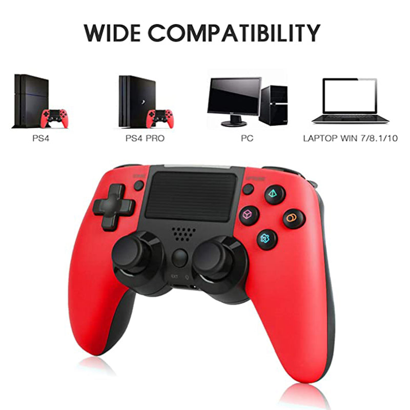 RYX-298 PS4 Bluetooth Gamepad Wireless Controller with Dual Vibration and TouchPad/Audio Function for Playstation 4/PS4 Pro/PC/Laptop