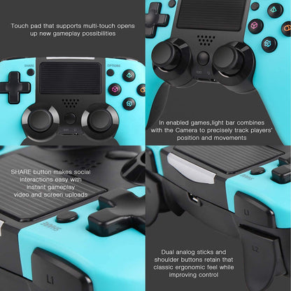 RYX-298 PS4 Bluetooth Gamepad Wireless Controller with Dual Vibration and TouchPad/Audio Function for Playstation 4/PS4 Pro/PC/Laptop