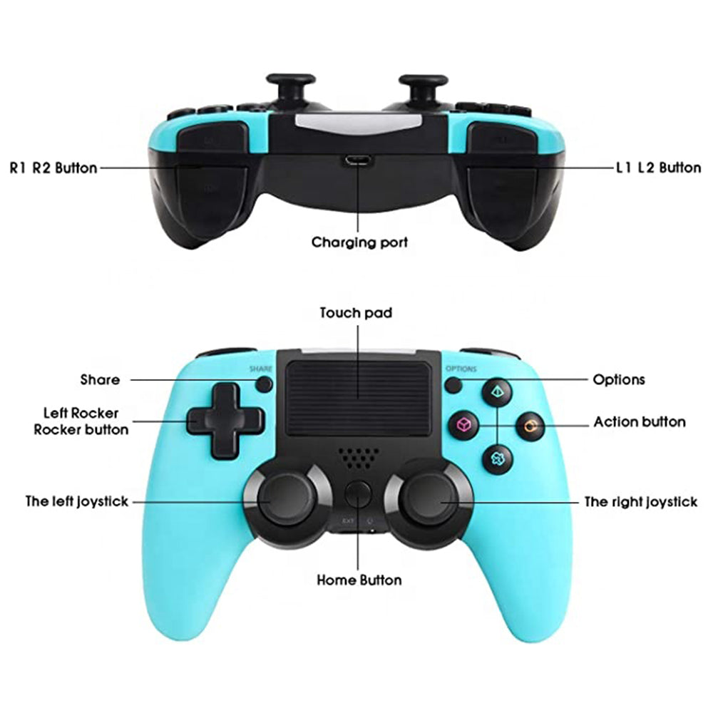 RYX-298 PS4 Bluetooth Gamepad Wireless Controller with Dual Vibration and TouchPad/Audio Function for Playstation 4/PS4 Pro/PC/Laptop