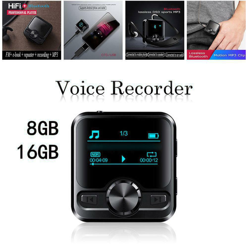 M9 32GB Portable Audio Recorder Bluetooth Lyrics Display MP3 Player FM Radio Mini Voice Recorder with Earphone Jack
