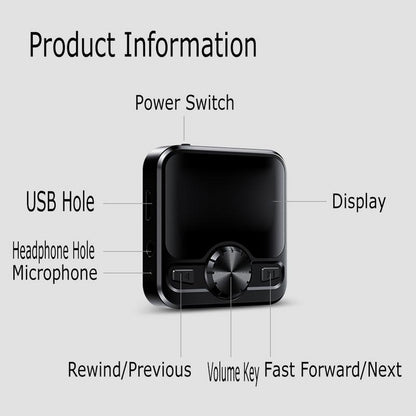 M9 32GB Portable Audio Recorder Bluetooth Lyrics Display MP3 Player FM Radio Mini Voice Recorder with Earphone Jack