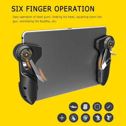 1 Pair Tablet Gaming Controller Six Finger Game Joystick Target Button L1R1 Shooter Trigger for PUBG Game