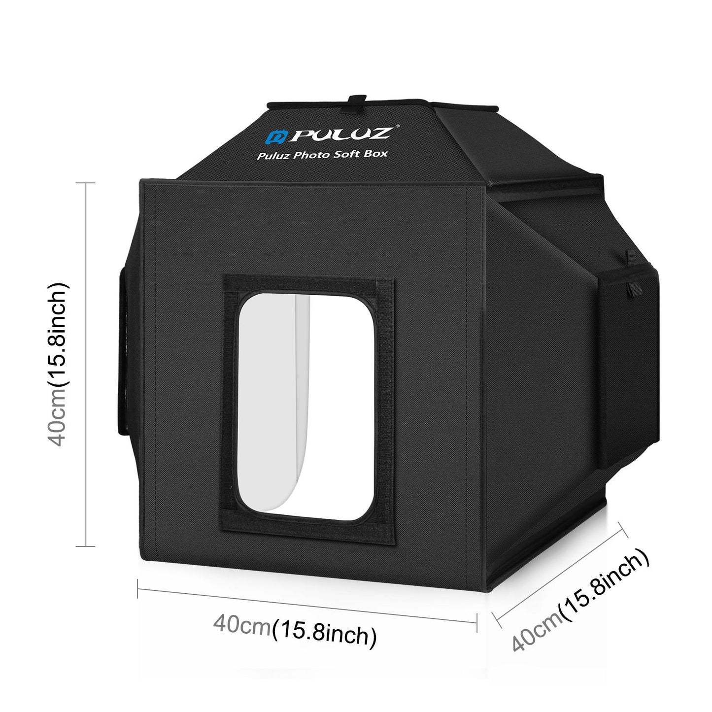 PULUZ PU5042 40cm Folding 5500K Studio Shooting Tent Soft Box Photography Lighting Kit with 4 Colors PVC Backdrops (Black, Orange, White, Green)