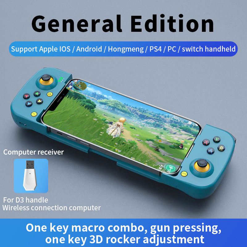 D3 Stretchable Wireless Controller for Nintendo Switch, PS4 Left  /  Right Joystick Bluetooth Gamepad with Receiver Portable Game Handle (Universal Version)