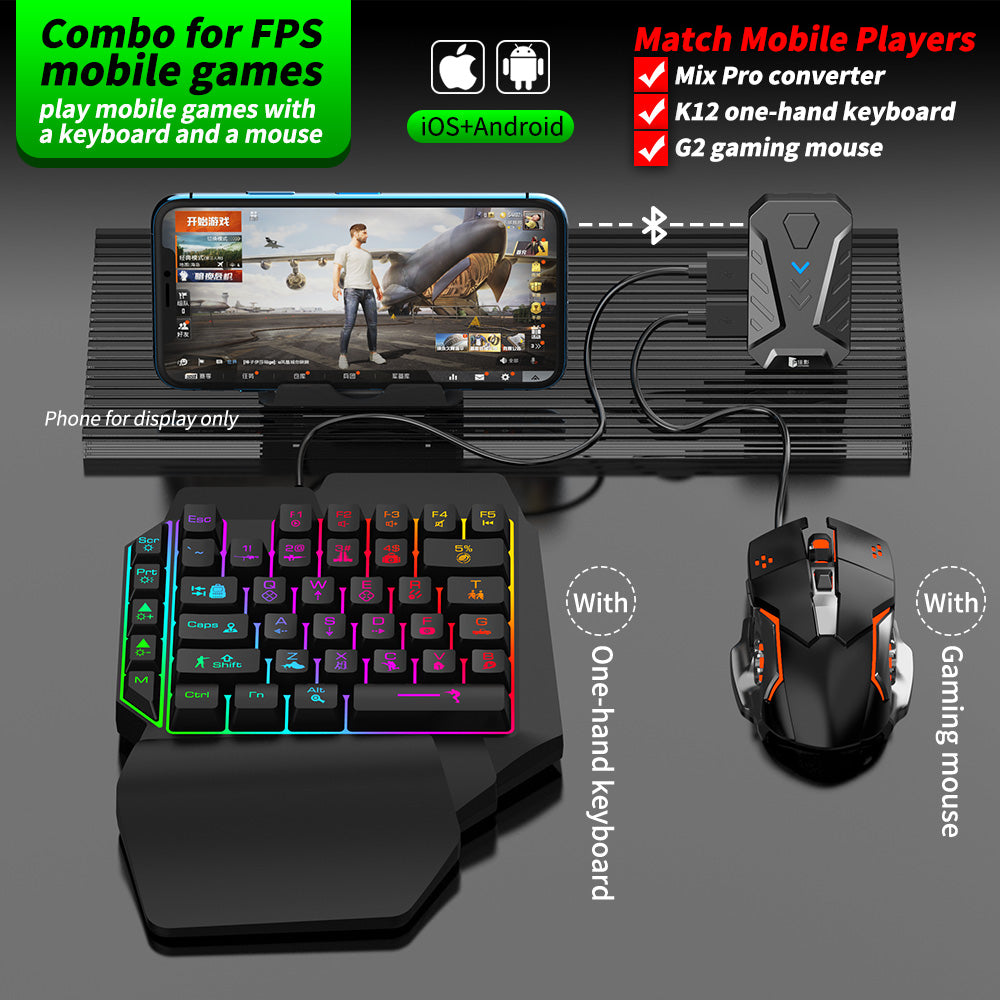 GAMWING MIXPRO Mobile Gaming Keyboard and Mouse Converter with Keyboard Mouse and Bracket