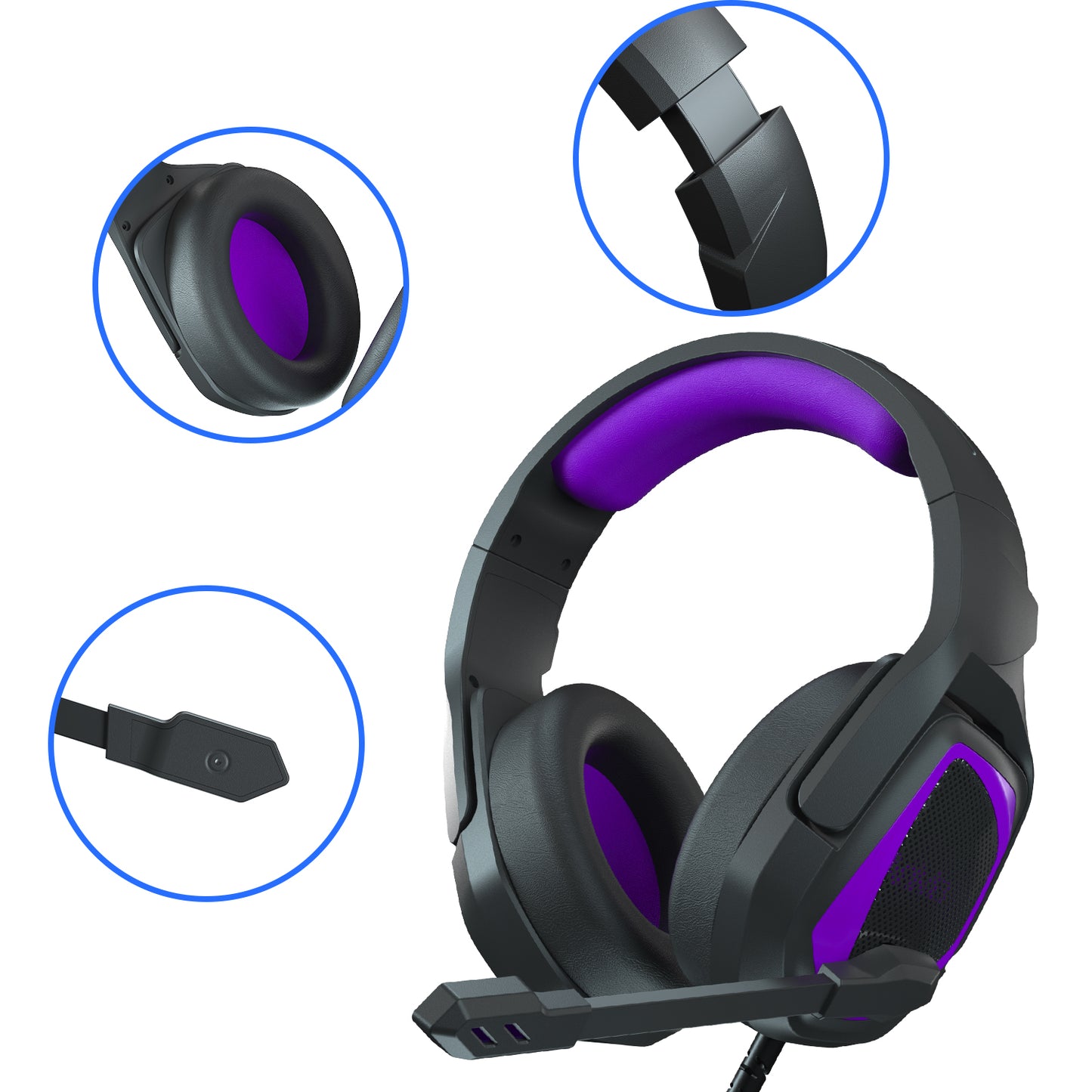 SADES MH-602 Over Ear Gaming Headset Earphone Wired Headphone with Noise Cancelling Mic for PC Laptop