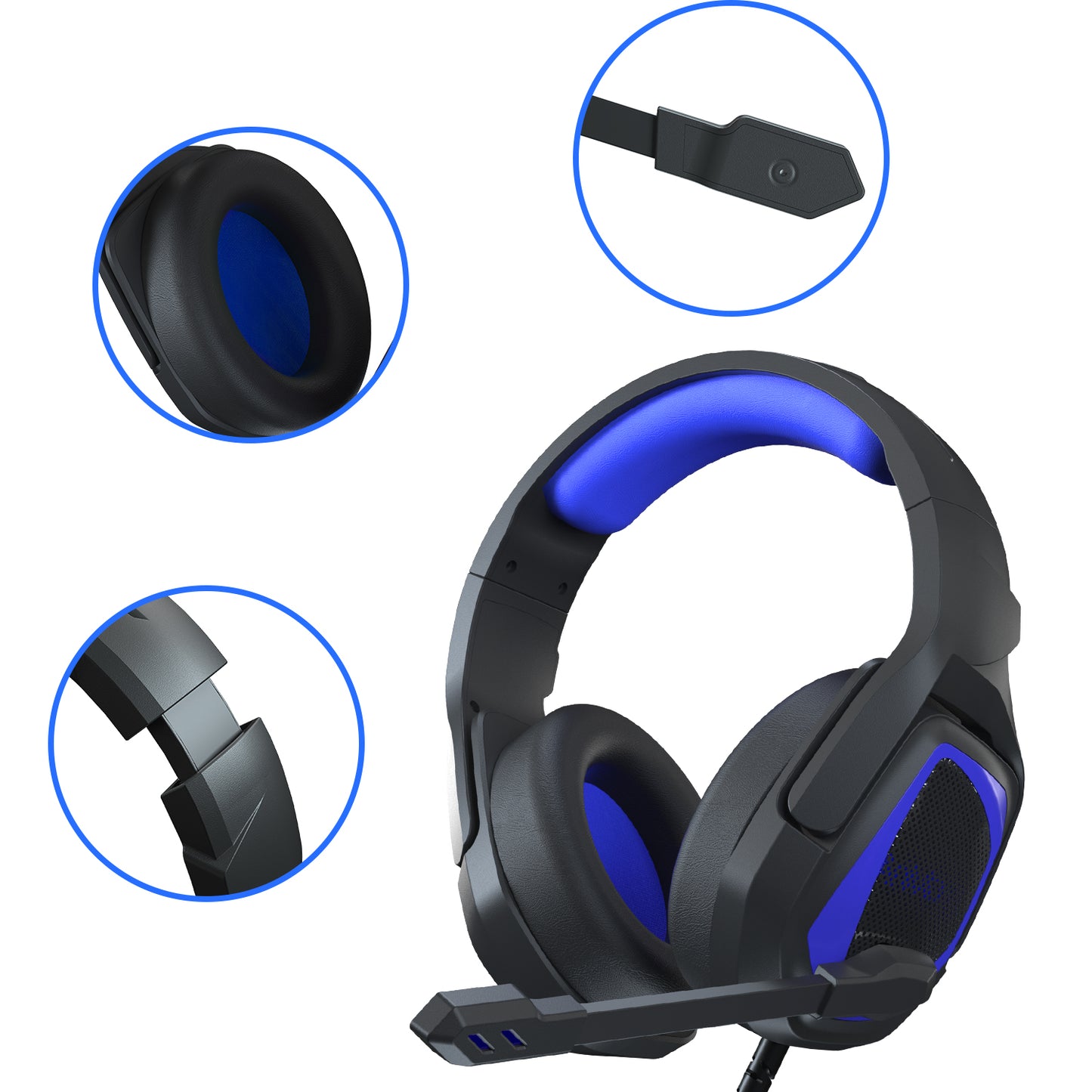 SADES MH-602 Over Ear Gaming Headset Earphone Wired Headphone with Noise Cancelling Mic for PC Laptop