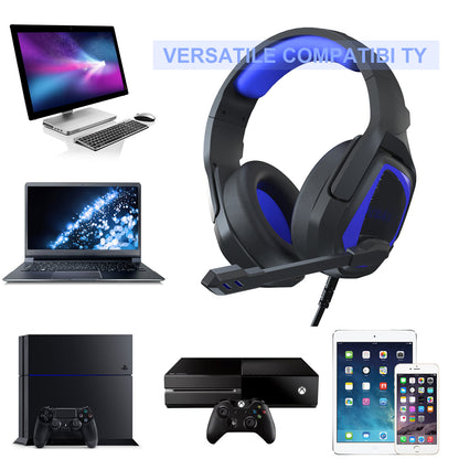SADES MH-602 Over Ear Gaming Headset Earphone Wired Headphone with Noise Cancelling Mic for PC Laptop