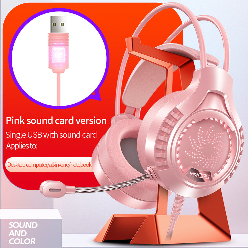 YINDAIO Q7 Deep Bass DTS 7.1 Surrounded Sound Colorful Light Wired Gaming Headphone with Microphone