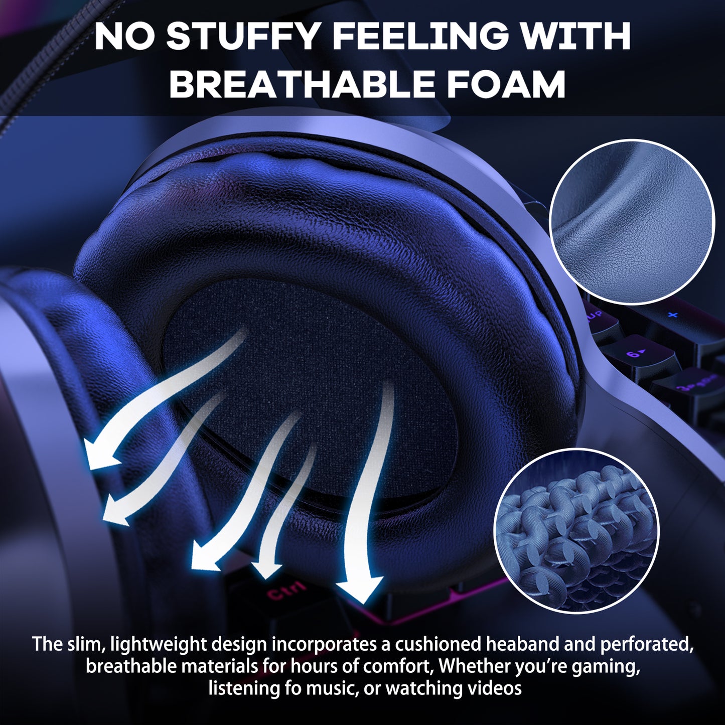 ONIKUMA X7 Pro Gaming Headset Wired Computer Headphone with Microphone for PC Xbox PS4, RGB Light