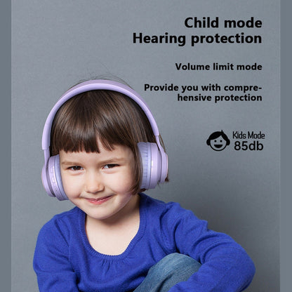 BT06+ Folding Over-ear Headset Cute Wireless Bluetooth Kid&#39;s Headphone With Microphone LED Light