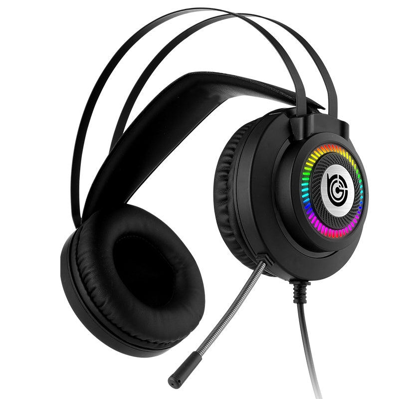 GT9 RGB Light Design Head-mounted Wired Stereo Sound E-sports Headphone Computer Gaming Headset with Adjustable Angle Mic