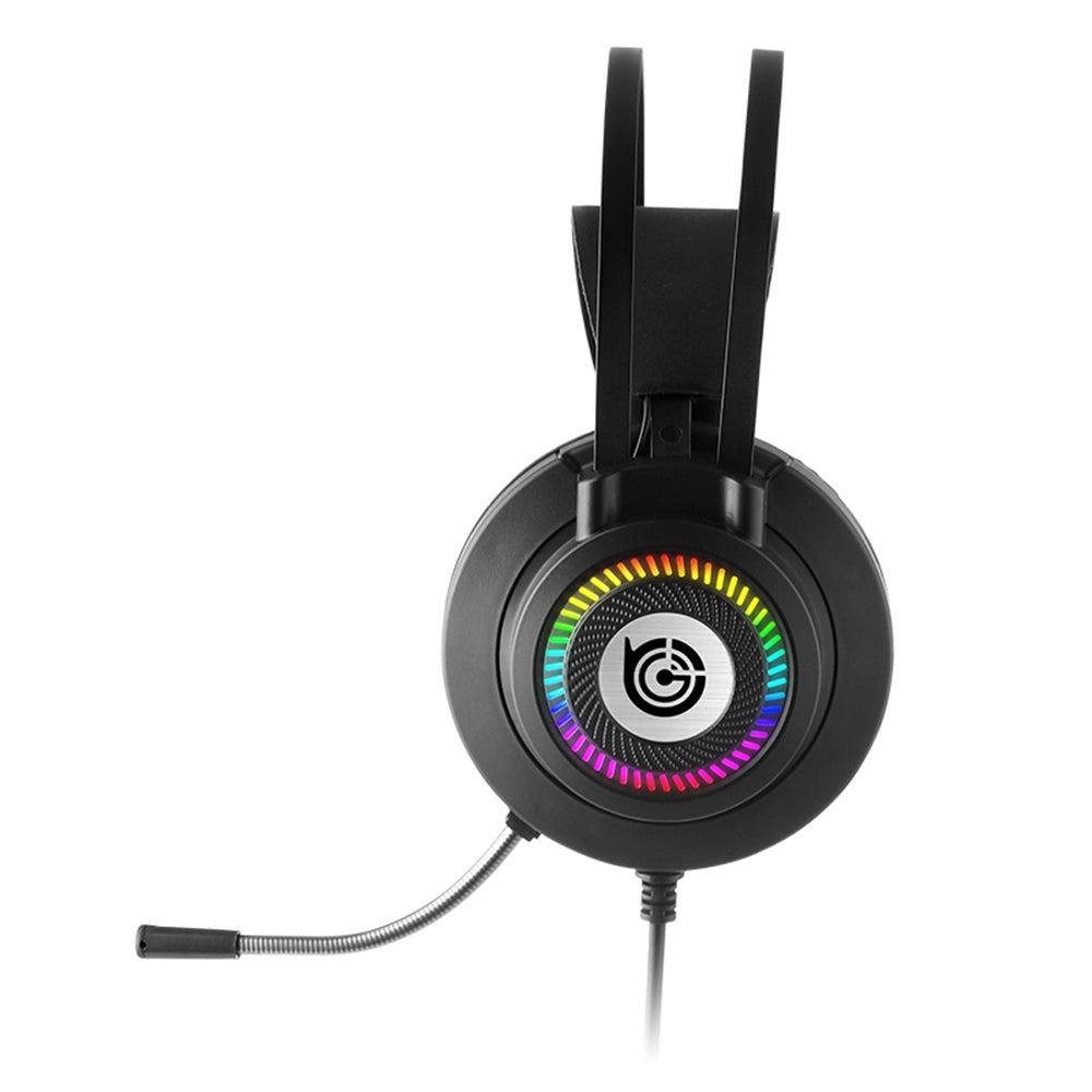 GT9 RGB Light Design Head-mounted Wired Stereo Sound E-sports Headphone Computer Gaming Headset with Adjustable Angle Mic