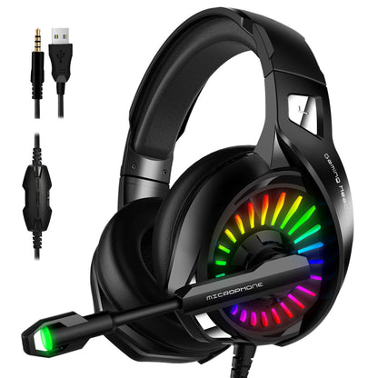 IMYB A20 Wired Over-Ear E-sports Headphone RGB LED Light Stereo Gaming Headset with Rotatable Microphone