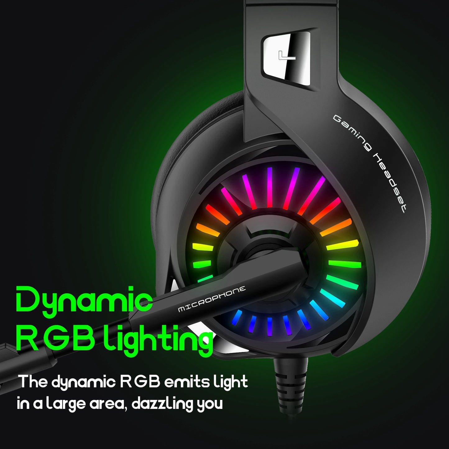 IMYB A20 Wired Over-Ear E-sports Headphone RGB LED Light Stereo Gaming Headset with Rotatable Microphone
