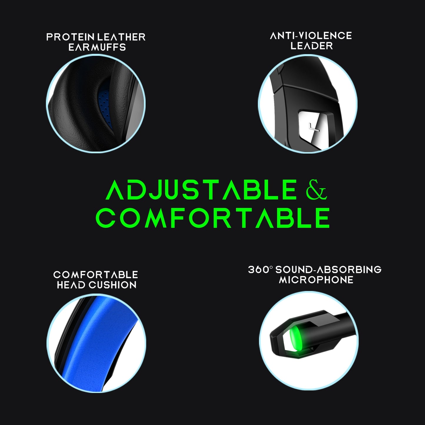 IMYB A20 Wired Over-Ear E-sports Headphone RGB LED Light Stereo Gaming Headset with Rotatable Microphone