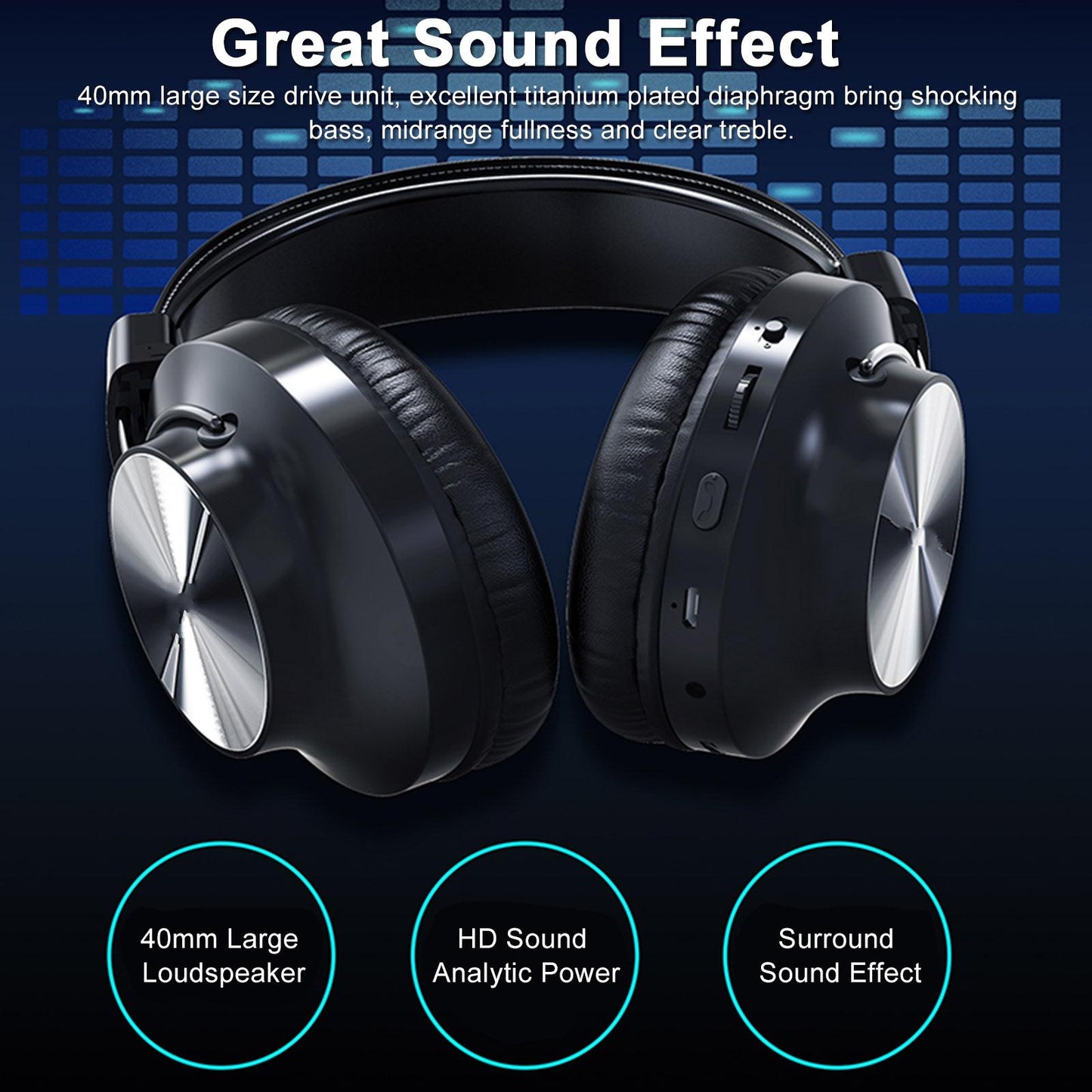 S4000 Wireless Bluetooth Headset Over-ear Headphone Support TF Card FM Radio
