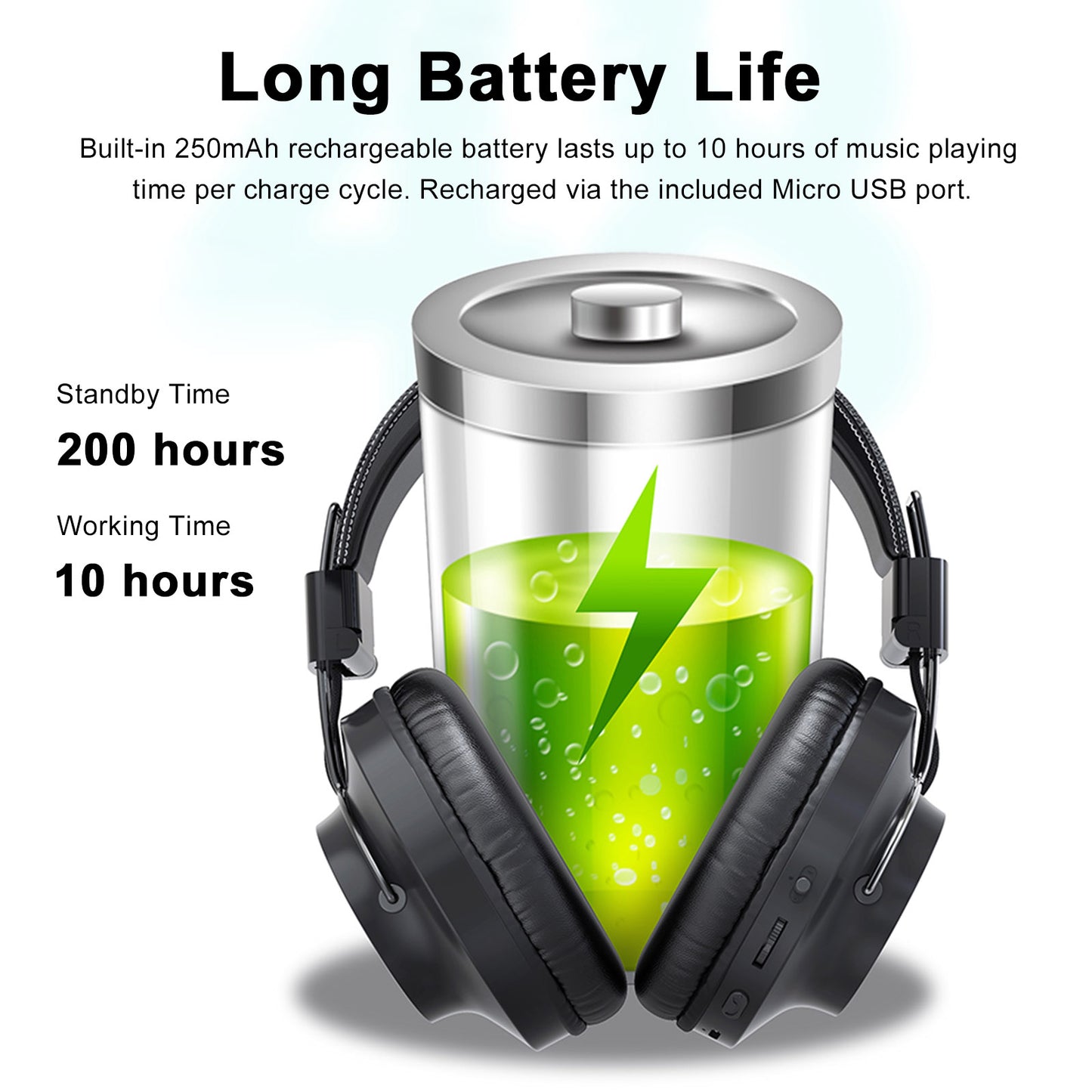 S4000 Wireless Bluetooth Headset Over-ear Headphone Support TF Card FM Radio