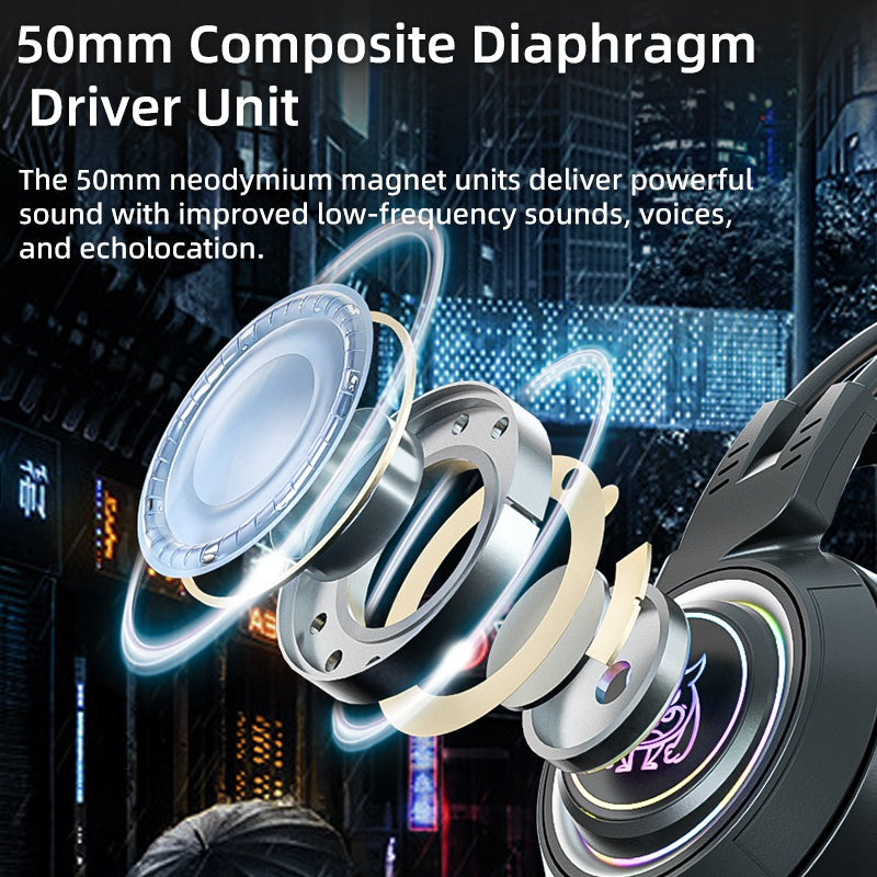 SY-G25 Devil Ears Design RGB Lighting Wired Control Gaming Earphone 3D Surround Sound Game Headset with HD Mic
