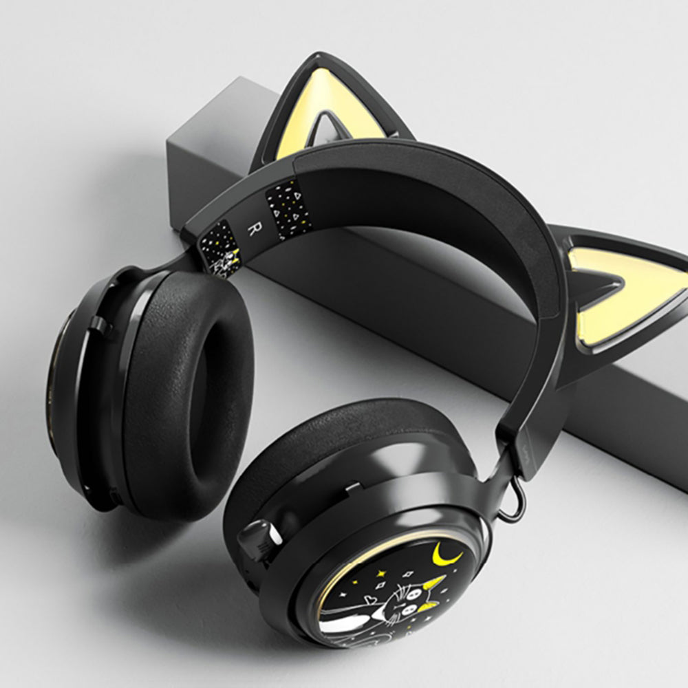 SOMIC GS510 Cute Cat Ear Design USB7.1 Wired Over-Ear E-sports Headphone RGB LED Light Music Gaming Headset