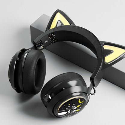 SOMIC GS510 Cute Cat Ear Design USB7.1 Wired Over-Ear E-sports Headphone RGB LED Light Music Gaming Headset