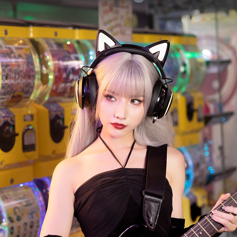 SOMIC GS510 Cute Cat Ear Design USB7.1 Wired Over-Ear E-sports Headphone RGB LED Light Music Gaming Headset