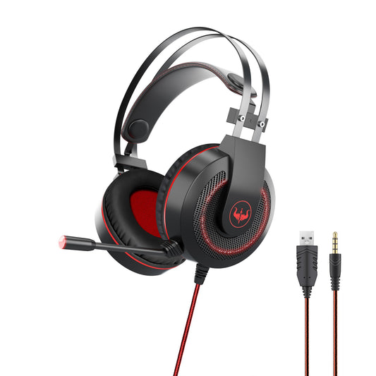 OVLENG GT65 E-Sport Gaming Headset LED Light Headphone for PS5 / Xbox One / Smartphone / Tablet, USB+3.5mm Plug