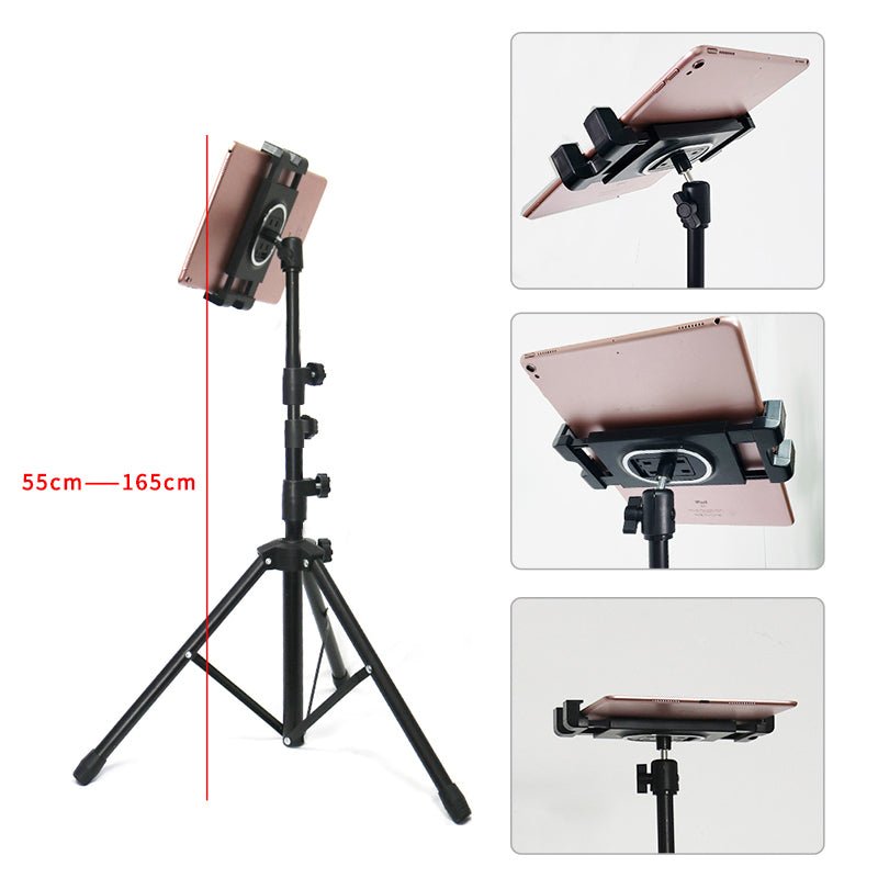 ADV-306 52cm-136cm Height Adjustable Foldable Tripod Mount for Phone Tablet within 4.7-12.9 Inches