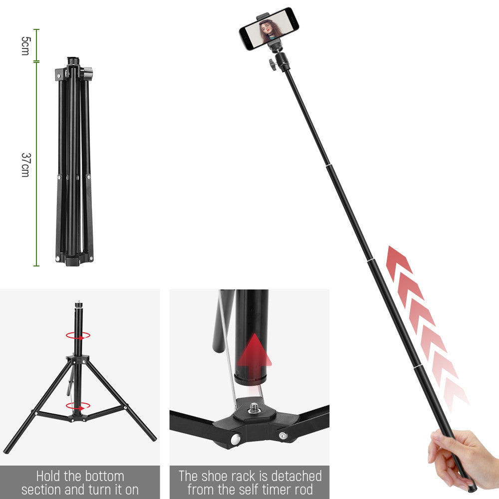 1.6M Adjustable Tripod Stand for Vlogs Live Stream Self-Portrait Shooting