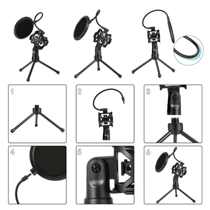 YANMAI PS-2 Recording Microphone Stand Holder with Pop Filter