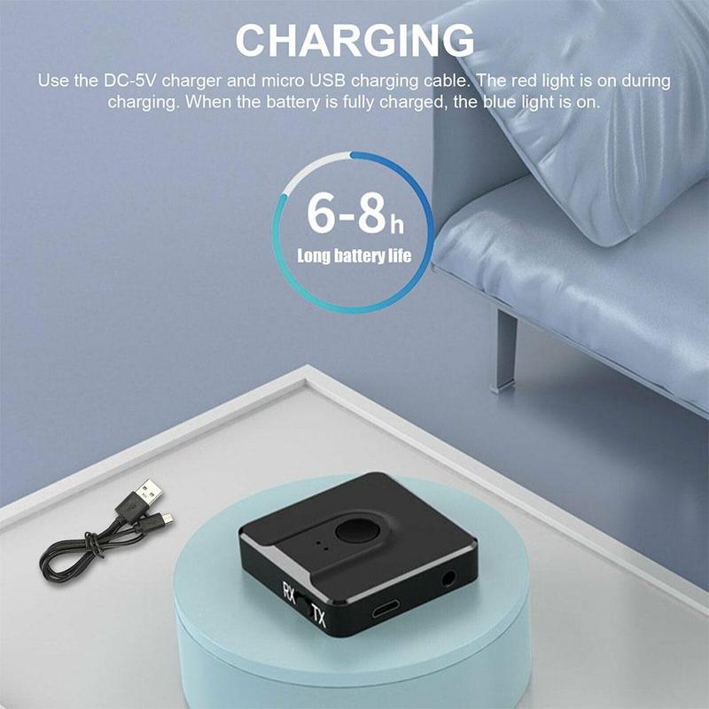 BT102 2 in 1 Bluetooth 5.0 Transmitter Receiver Wireless Audio Adapter Dongle for PC TV Speaker