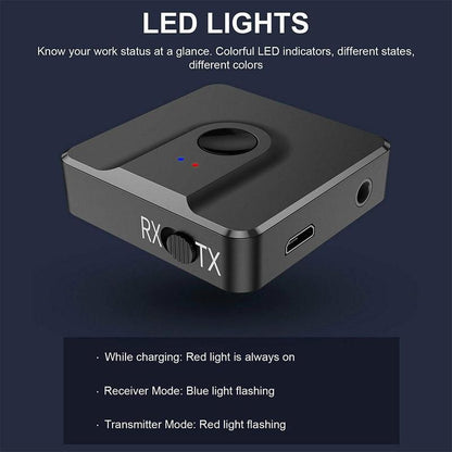 BT102 2 in 1 Bluetooth 5.0 Transmitter Receiver Wireless Audio Adapter Dongle for PC TV Speaker