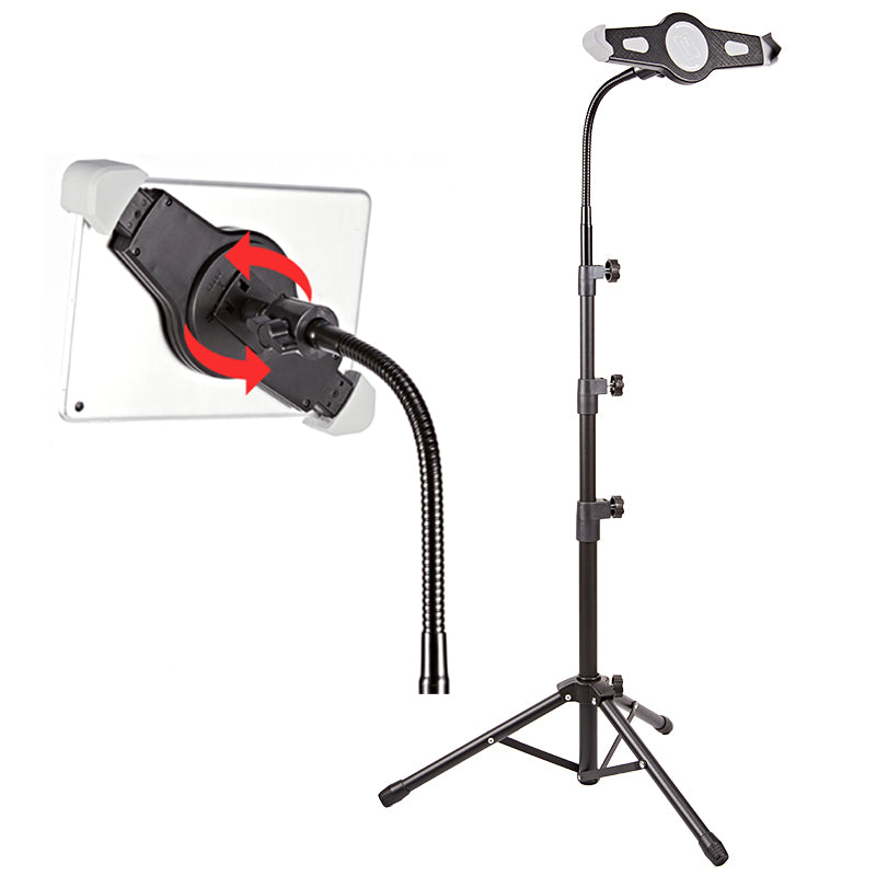 JYX-368 360&#176; Rotation Tablet Holder Height Adjustable Tripod Stand for Selfie Live Broadcast
