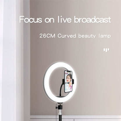 10inch Ring Light with 1.6m Telescopic Tripod Stand Bluetooth Remote for Live Broadcast Video Shooting