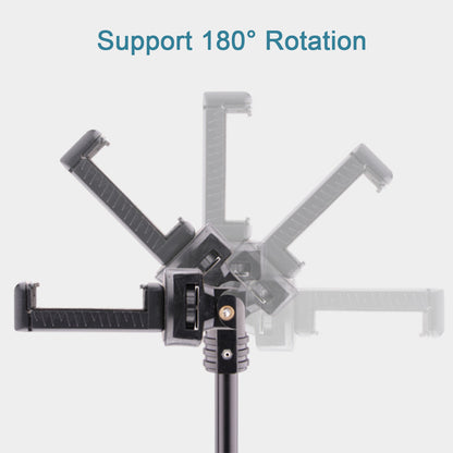 T9 5-Section 140cm Telescopic Selfie Stick Phone Holder Live Streaming Tripod Stand with Phone Clip + Bluetooth Remote Control + Storage Bag