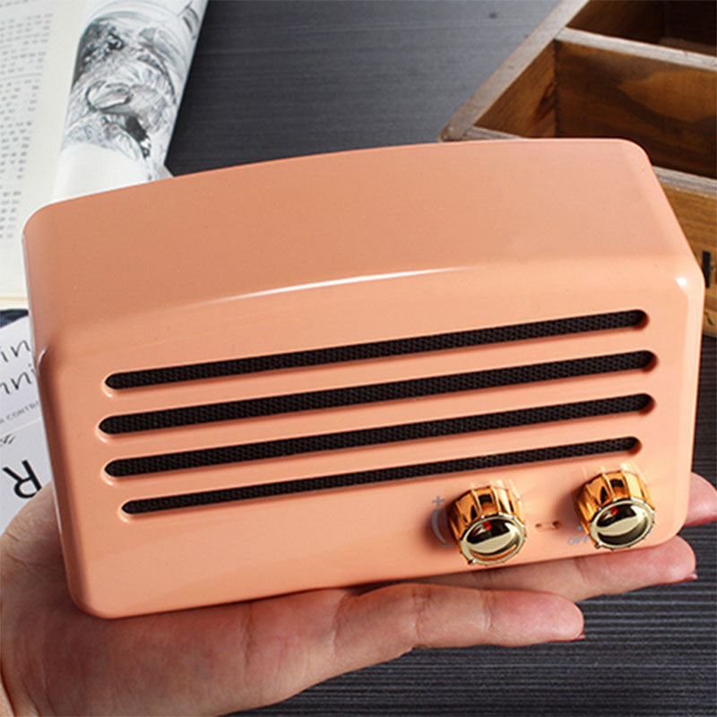 Retro Style Wireless Bluetooth Speaker Mini Portable TF Card Slot Music Player
