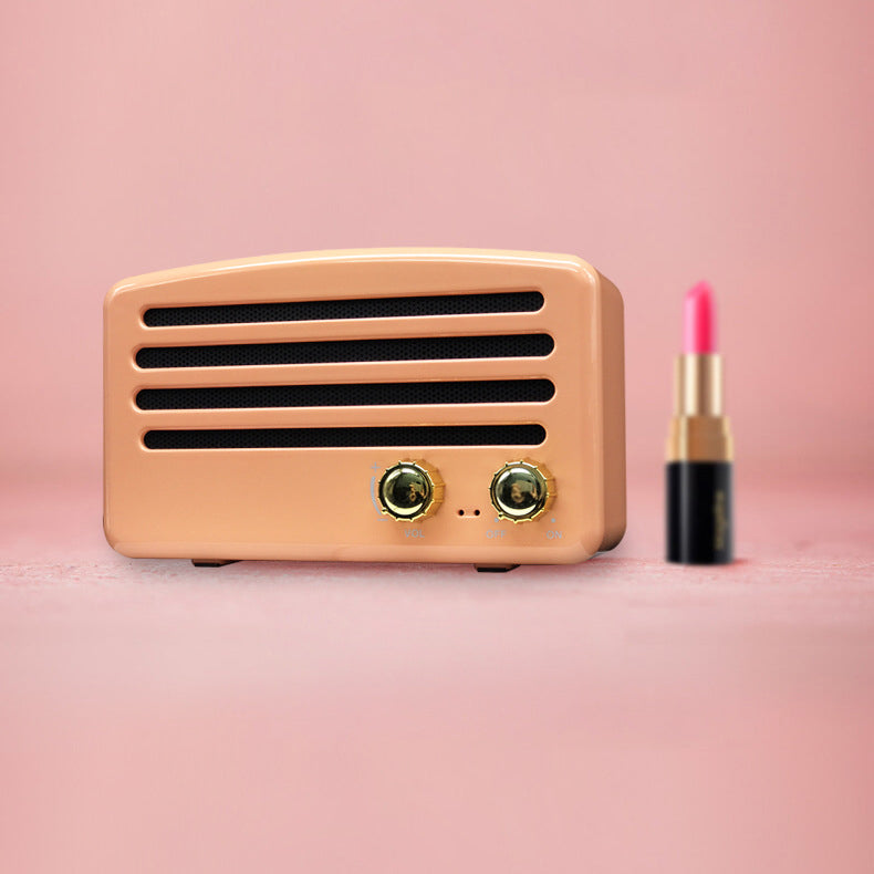 Retro Style Wireless Bluetooth Speaker Mini Portable TF Card Slot Music Player