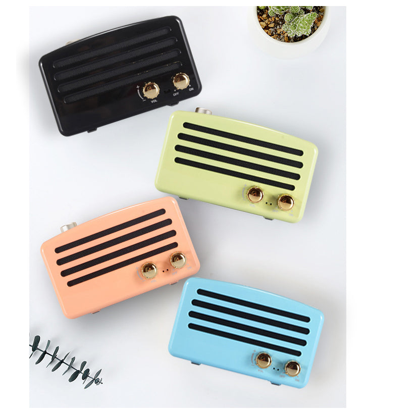 Retro Style Wireless Bluetooth Speaker Mini Portable TF Card Slot Music Player