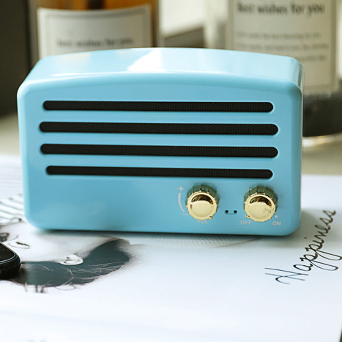 Retro Style Wireless Bluetooth Speaker Mini Portable TF Card Slot Music Player
