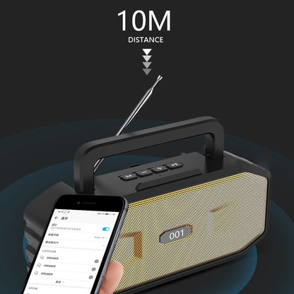 HF-001 Portable Speaker Cell Phone Stand Holder HiFi Stereo Sound Bass Subwoofer FM Radio