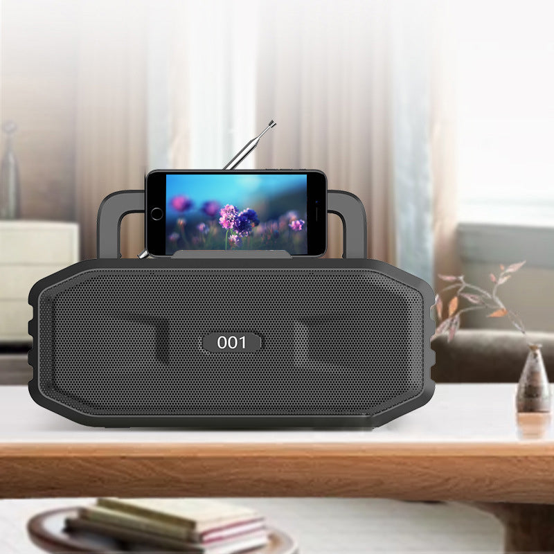 HF-001 Portable Speaker Cell Phone Stand Holder HiFi Stereo Sound Bass Subwoofer FM Radio