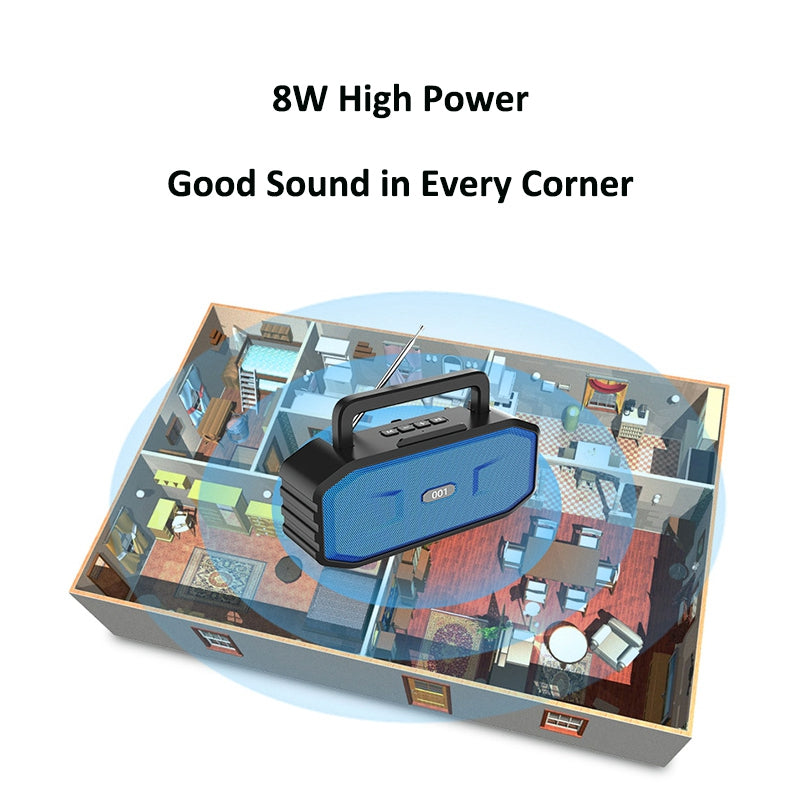 HF-001 Portable Speaker Cell Phone Stand Holder HiFi Stereo Sound Bass Subwoofer FM Radio