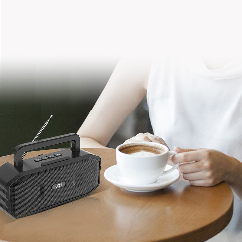 HF-001 Portable Speaker Cell Phone Stand Holder HiFi Stereo Sound Bass Subwoofer FM Radio